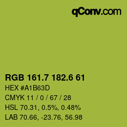 カラーコード: RGB 161.7 182.6 61 | qconv.com