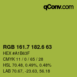 カラーコード: RGB 161.7 182.6 63 | qconv.com