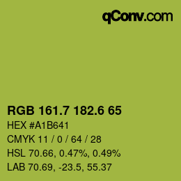カラーコード: RGB 161.7 182.6 65 | qconv.com