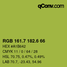 カラーコード: RGB 161.7 182.6 66 | qconv.com