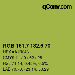 カラーコード: RGB 161.7 182.6 70 | qconv.com