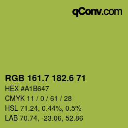 カラーコード: RGB 161.7 182.6 71 | qconv.com