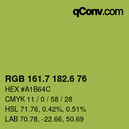 カラーコード: RGB 161.7 182.6 76 | qconv.com