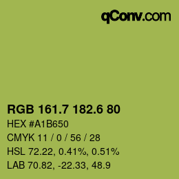 カラーコード: RGB 161.7 182.6 80 | qconv.com
