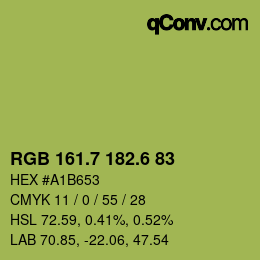 カラーコード: RGB 161.7 182.6 83 | qconv.com