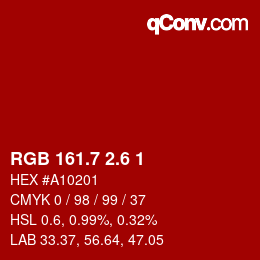 カラーコード: RGB 161.7 2.6 1 | qconv.com