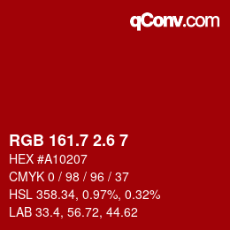 カラーコード: RGB 161.7 2.6 7 | qconv.com