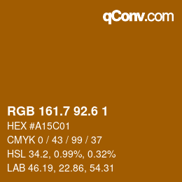 カラーコード: RGB 161.7 92.6 1 | qconv.com