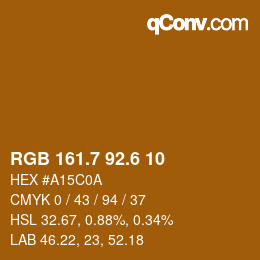 カラーコード: RGB 161.7 92.6 10 | qconv.com