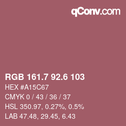 カラーコード: RGB 161.7 92.6 103 | qconv.com