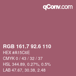 カラーコード: RGB 161.7 92.6 110 | qconv.com