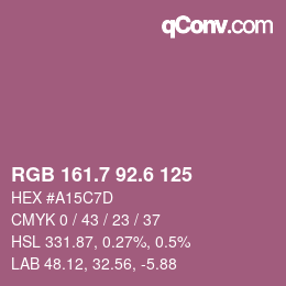 カラーコード: RGB 161.7 92.6 125 | qconv.com