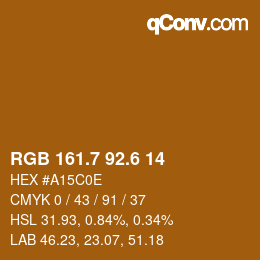 カラーコード: RGB 161.7 92.6 14 | qconv.com
