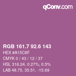 カラーコード: RGB 161.7 92.6 143 | qconv.com