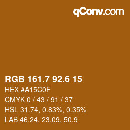 カラーコード: RGB 161.7 92.6 15 | qconv.com