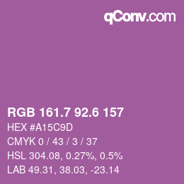 カラーコード: RGB 161.7 92.6 157 | qconv.com