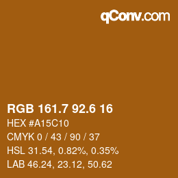 カラーコード: RGB 161.7 92.6 16 | qconv.com