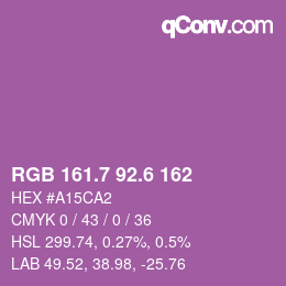 カラーコード: RGB 161.7 92.6 162 | qconv.com