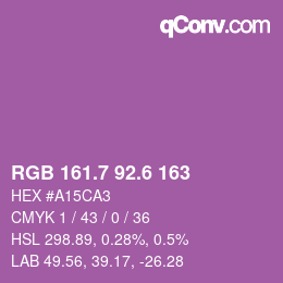 カラーコード: RGB 161.7 92.6 163 | qconv.com