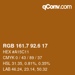 カラーコード: RGB 161.7 92.6 17 | qconv.com