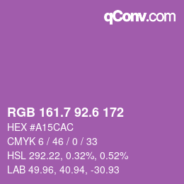 カラーコード: RGB 161.7 92.6 172 | qconv.com
