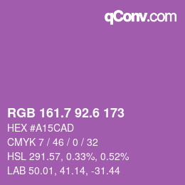 カラーコード: RGB 161.7 92.6 173 | qconv.com