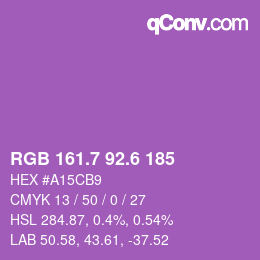 カラーコード: RGB 161.7 92.6 185 | qconv.com