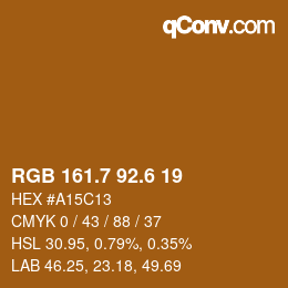 カラーコード: RGB 161.7 92.6 19 | qconv.com