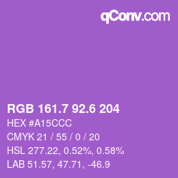 カラーコード: RGB 161.7 92.6 204 | qconv.com