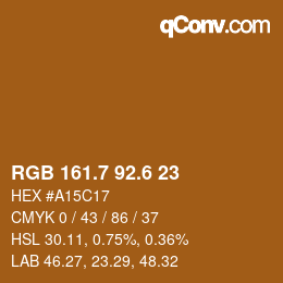 カラーコード: RGB 161.7 92.6 23 | qconv.com