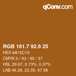 カラーコード: RGB 161.7 92.6 25 | qconv.com