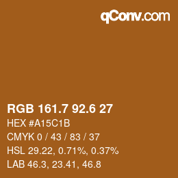 カラーコード: RGB 161.7 92.6 27 | qconv.com