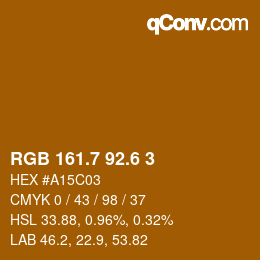 カラーコード: RGB 161.7 92.6 3 | qconv.com