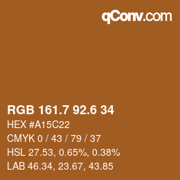 カラーコード: RGB 161.7 92.6 34 | qconv.com