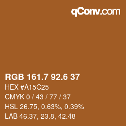 カラーコード: RGB 161.7 92.6 37 | qconv.com