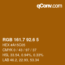 カラーコード: RGB 161.7 92.6 5 | qconv.com