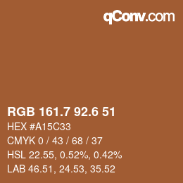 カラーコード: RGB 161.7 92.6 51 | qconv.com