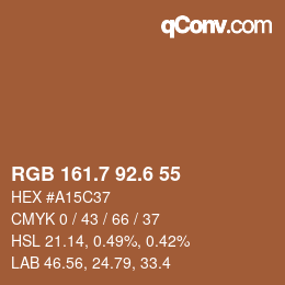 カラーコード: RGB 161.7 92.6 55 | qconv.com