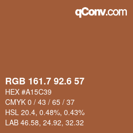 カラーコード: RGB 161.7 92.6 57 | qconv.com