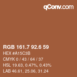 カラーコード: RGB 161.7 92.6 59 | qconv.com