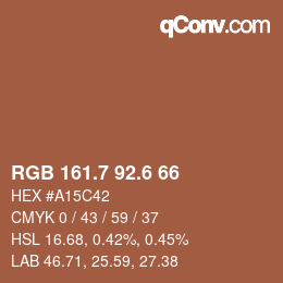カラーコード: RGB 161.7 92.6 66 | qconv.com