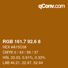 カラーコード: RGB 161.7 92.6 8 | qconv.com