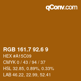 カラーコード: RGB 161.7 92.6 9 | qconv.com