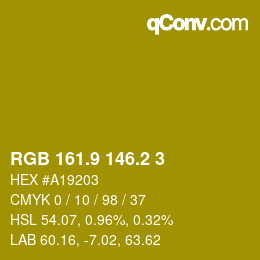 カラーコード: RGB 161.9 146.2 3 | qconv.com