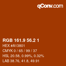 カラーコード: RGB 161.9 56.2 1 | qconv.com
