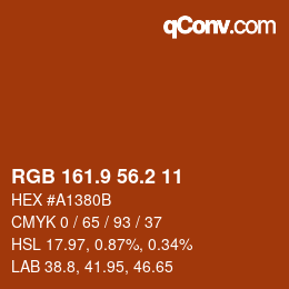 カラーコード: RGB 161.9 56.2 11 | qconv.com