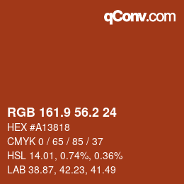 Color code: RGB 161.9 56.2 24 | qconv.com
