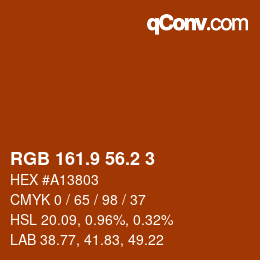 カラーコード: RGB 161.9 56.2 3 | qconv.com