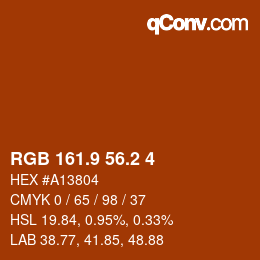カラーコード: RGB 161.9 56.2 4 | qconv.com