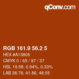 Color code: RGB 161.9 56.2 5 | qconv.com